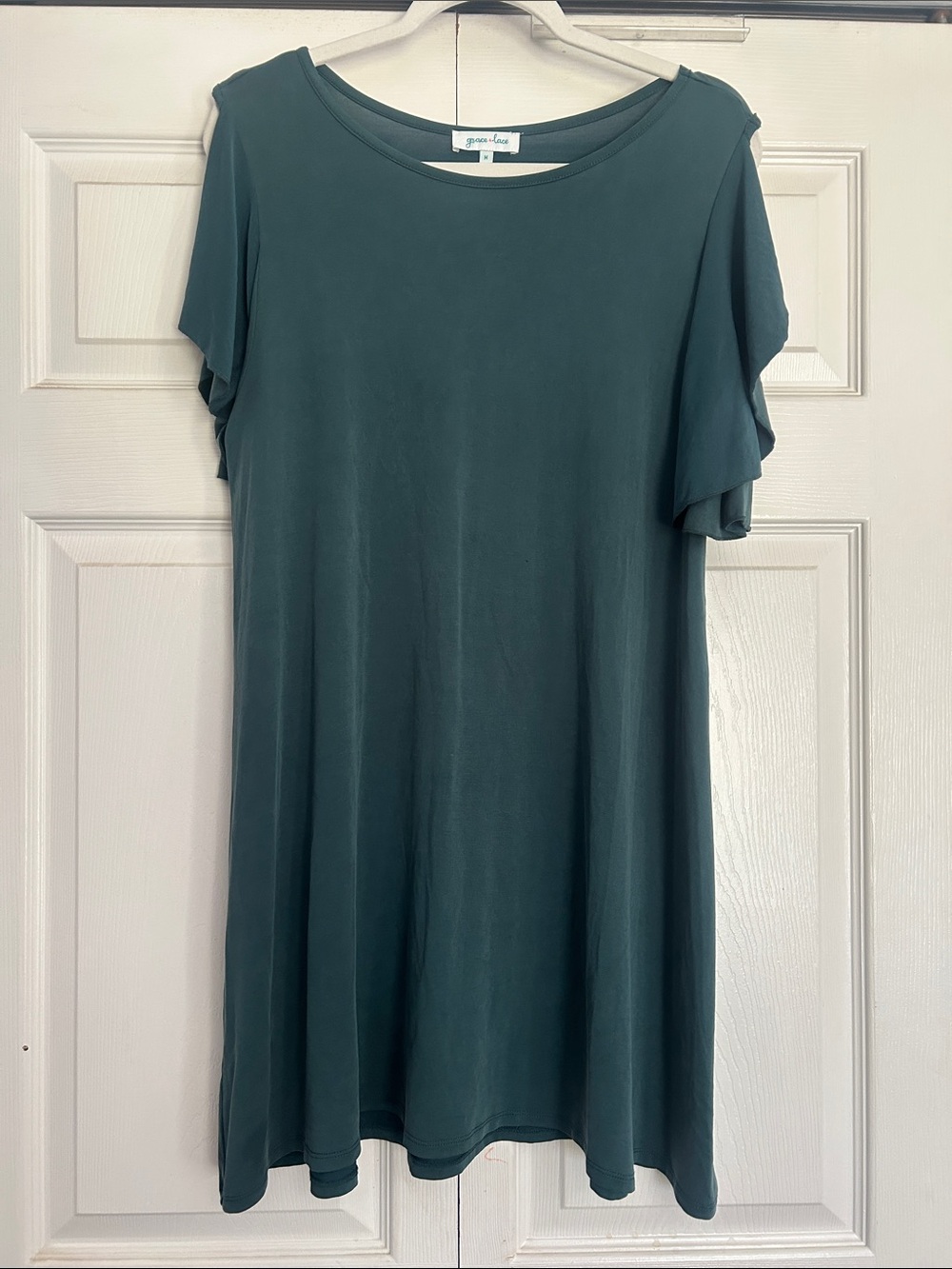 Grace & Lace Teal Round-Neck Dress